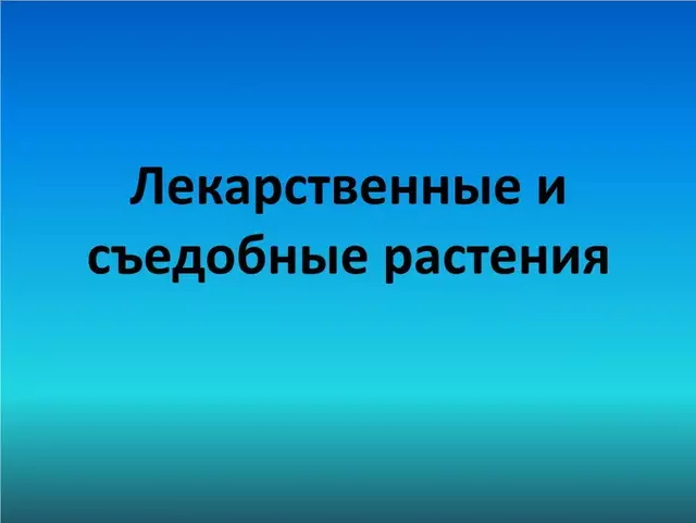 Лекарственные и съедобные растения