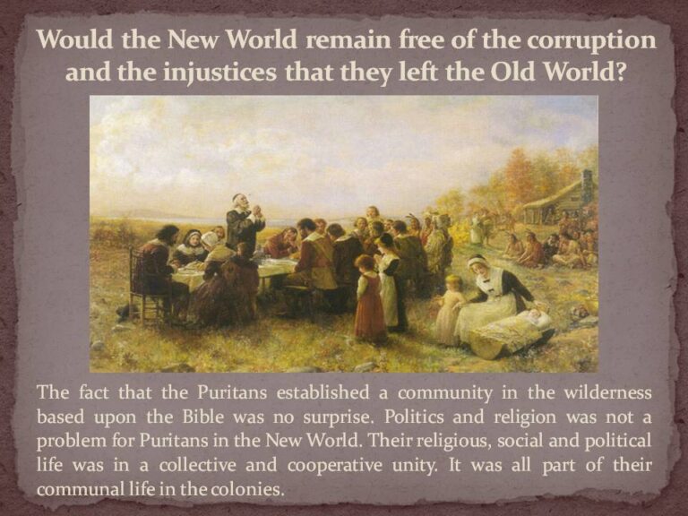 Пуритане и Новый Свет презентация
