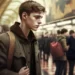 young man at the moscow metro station